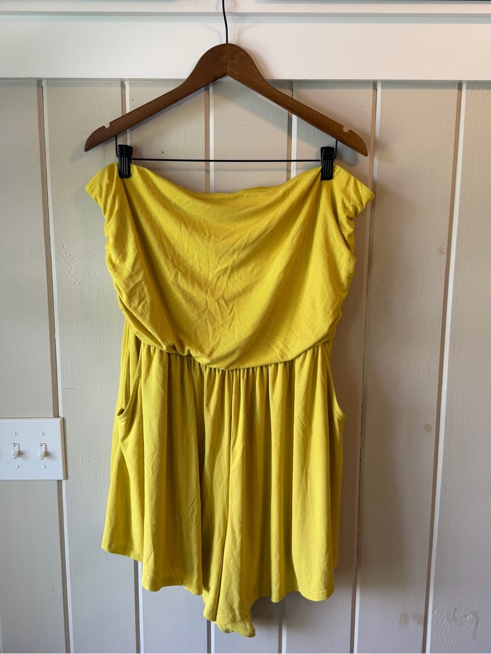 wild fable Neon Yellow Sleeveless Romper/Cover-Up, Size XXL